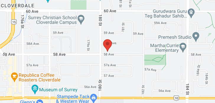 map of 18033 58 AVENUE